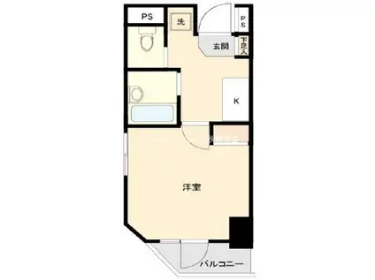 スカイコート本郷東大前第2(1K/4階)の間取り写真