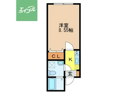 アミティ館内二番館(1K/4階)の間取り写真