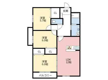 プレステージ加奈陀III(3LDK/3階)の間取り写真