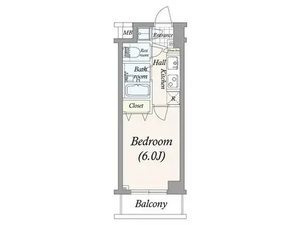 菱和パレス世田谷桜新町(1K/1階)の間取り写真