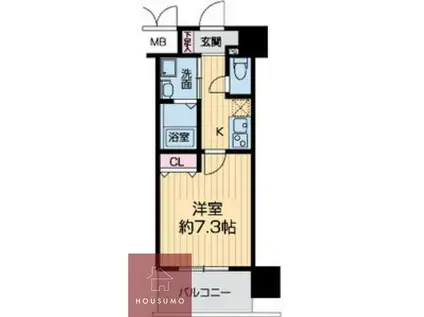 エス・キュート城東中央(1K/10階)の間取り写真