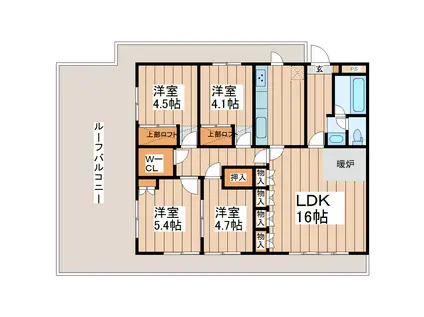 メゾンド加納II(4LDK/4階)の間取り写真