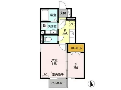 グランモアプラージュ(2K/1階)の間取り写真