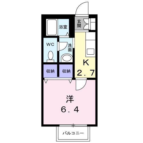 サンフラワーハイツ(1K/1階)の間取り写真