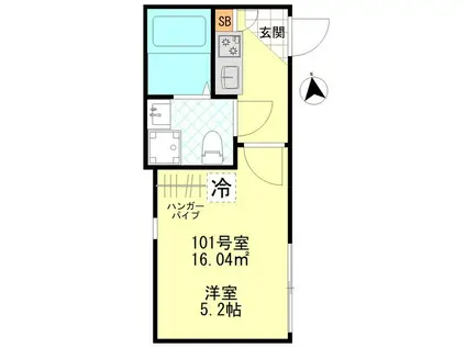 コンフォート東四ツ木(1K/1階)の間取り写真