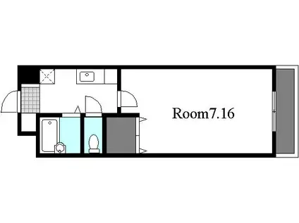 ジュネス医大東(1K/8階)の間取り写真