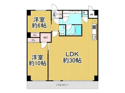 プレジオ西宮北口(2LDK/7階)の間取り写真