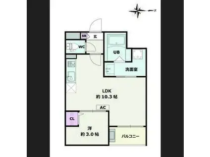 JACK SOTOSHINI(1LDK/2階)の間取り写真