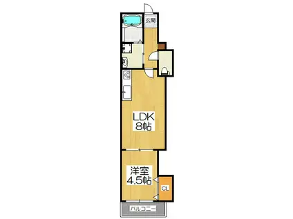 プライベートレジデンス山科御陵(1LDK/1階)の間取り写真
