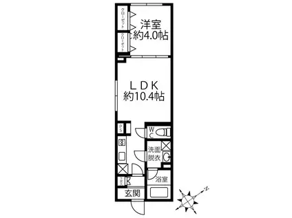 クリオ ラモード水天宮前(1LDK/3階)の間取り写真