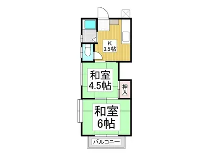 コーポ小池(2K/2階)の間取り写真