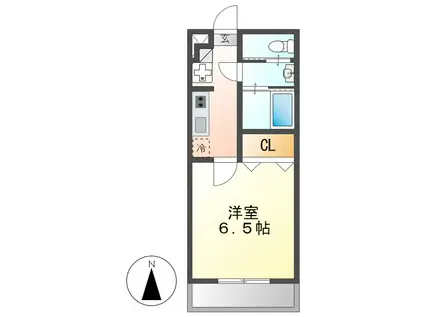 ラ シャルール千成(1K/1階)の間取り写真