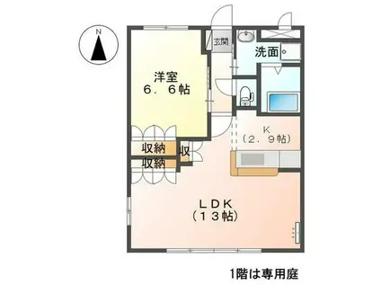 グリーンオアシス・K(1LDK/1階)の間取り写真