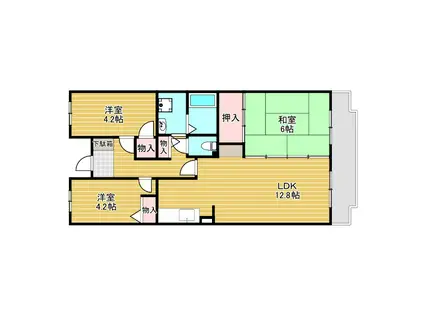 スペシア旭丘(3LDK/2階)の間取り写真