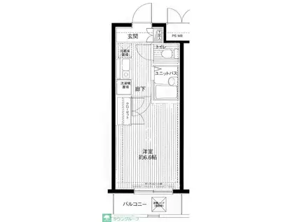 メインステージ目黒南(1K/2階)の間取り写真