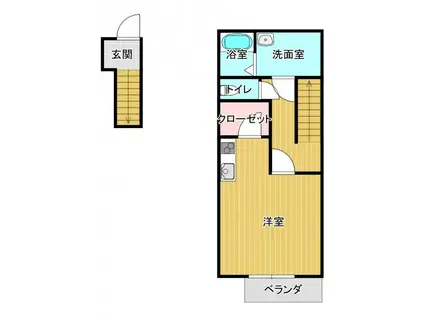 グランディール(ワンルーム/2階)の間取り写真