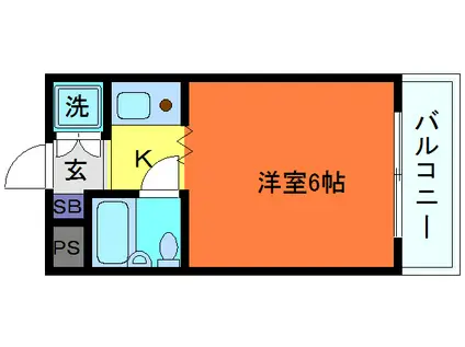 ダンディライオン石屋川(1K/3階)の間取り写真