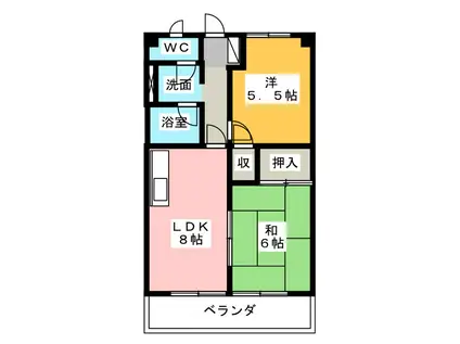 レジデンスアダージオ(2DK/3階)の間取り写真