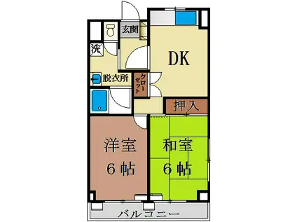 イケヨシビル(2DK/3階)の間取り写真