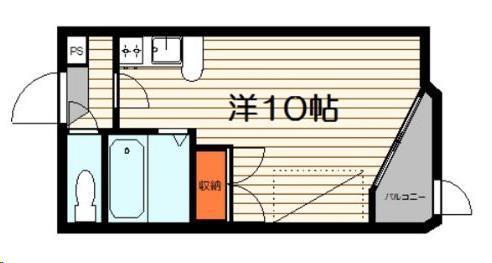 プランドビル八幡II(ワンルーム/3階)の間取り写真