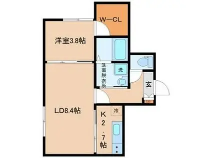 エル向山(1LDK/2階)の間取り写真