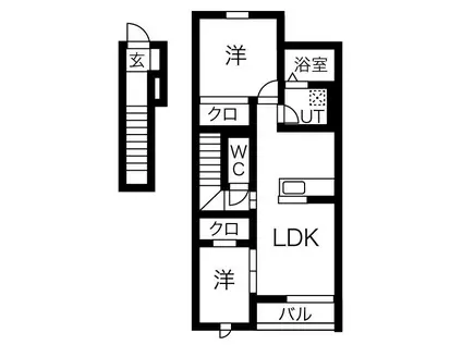 アイメゾンライブ(2LDK/2階)の間取り写真