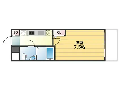 N°77HANATEN001(1K/9階)の間取り写真