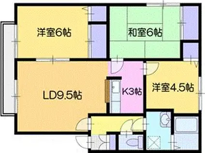 クリスタルサンビレッジG(3LDK/2階)の間取り写真
