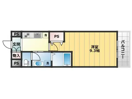 アイワステーションビルV号館(1K/4階)の間取り写真