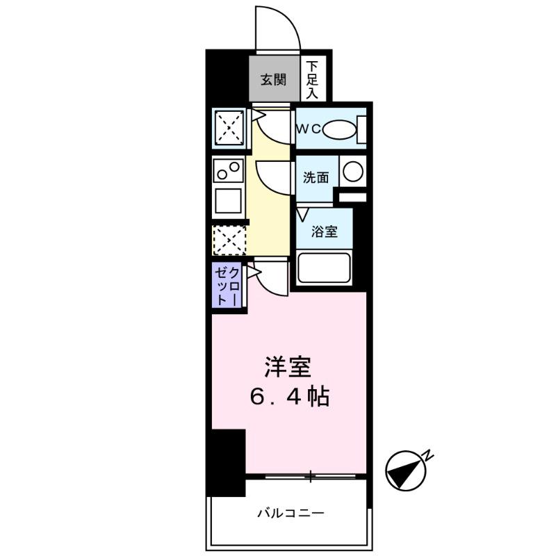 S-RESIDENCE堺湊駅前AZURE(1K/13階)の間取り写真