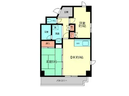 エコーピア(2DK/8階)の間取り写真