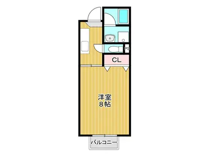 コーポ竹の葉(1K/2階)の間取り写真