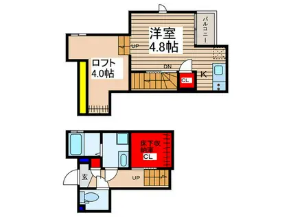 CBふじみ野レーヴ(1K/1階)の間取り写真