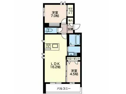 アルボレガ―ロ(2LDK/2階)の間取り写真