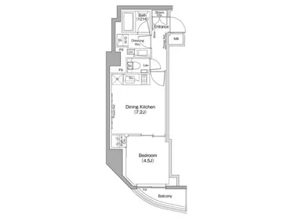 ザ・パークハビオ神楽坂(1DK/8階)の間取り写真