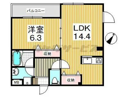 成増サン・マロニエ(1LDK/2階)の間取り写真