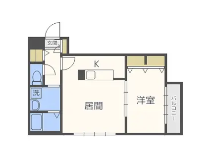 セルバテール琴似(1LDK/2階)の間取り写真