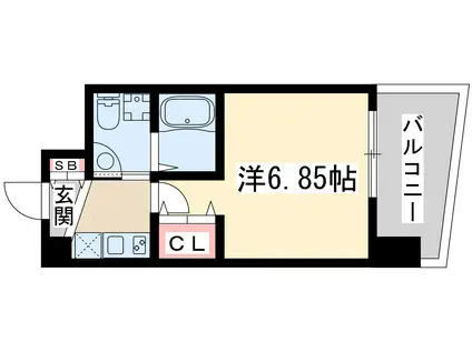 セレニテ江坂ルフレ(1K/6階)の間取り写真