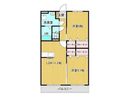 アトレ丸山(2LDK/1階)の間取り写真