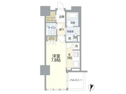 宮益坂ビルディング ザ・渋谷レジデンス(1K/13階)の間取り写真