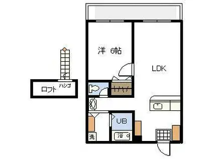 パシフィックアトラス(1LDK/1階)の間取り写真