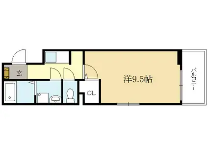 プチフラン(1K/1階)の間取り写真