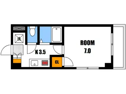 Mエスタシオン(1K/3階)の間取り写真