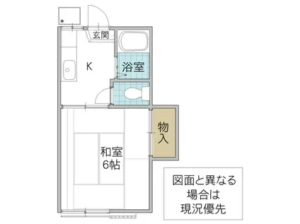 パークハイツ田尻(1K/1階)の間取り写真