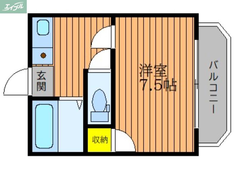 ギャラリーコート(1K/2階)の間取り写真