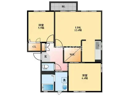 フォーレス木場A(2LDK/2階)の間取り写真