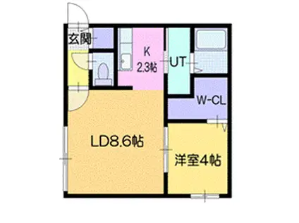 エレノア(1LDK/1階)の間取り写真