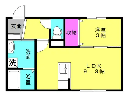 レジュール(1LDK/1階)の間取り写真