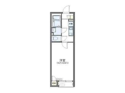 レオネクストヴィラ羽生東(1K/2階)の間取り写真