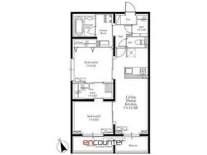OTTO FLATS(2LDK/2階)の間取り写真